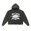 Vintage Washed Frayed-Hem Hoodie