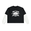 Layered Contrast Sleeve Cotton T-Shirt