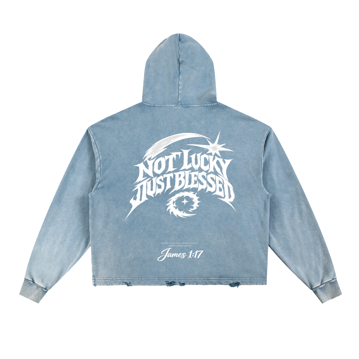 Vintage Washed Frayed-Hem Hoodie