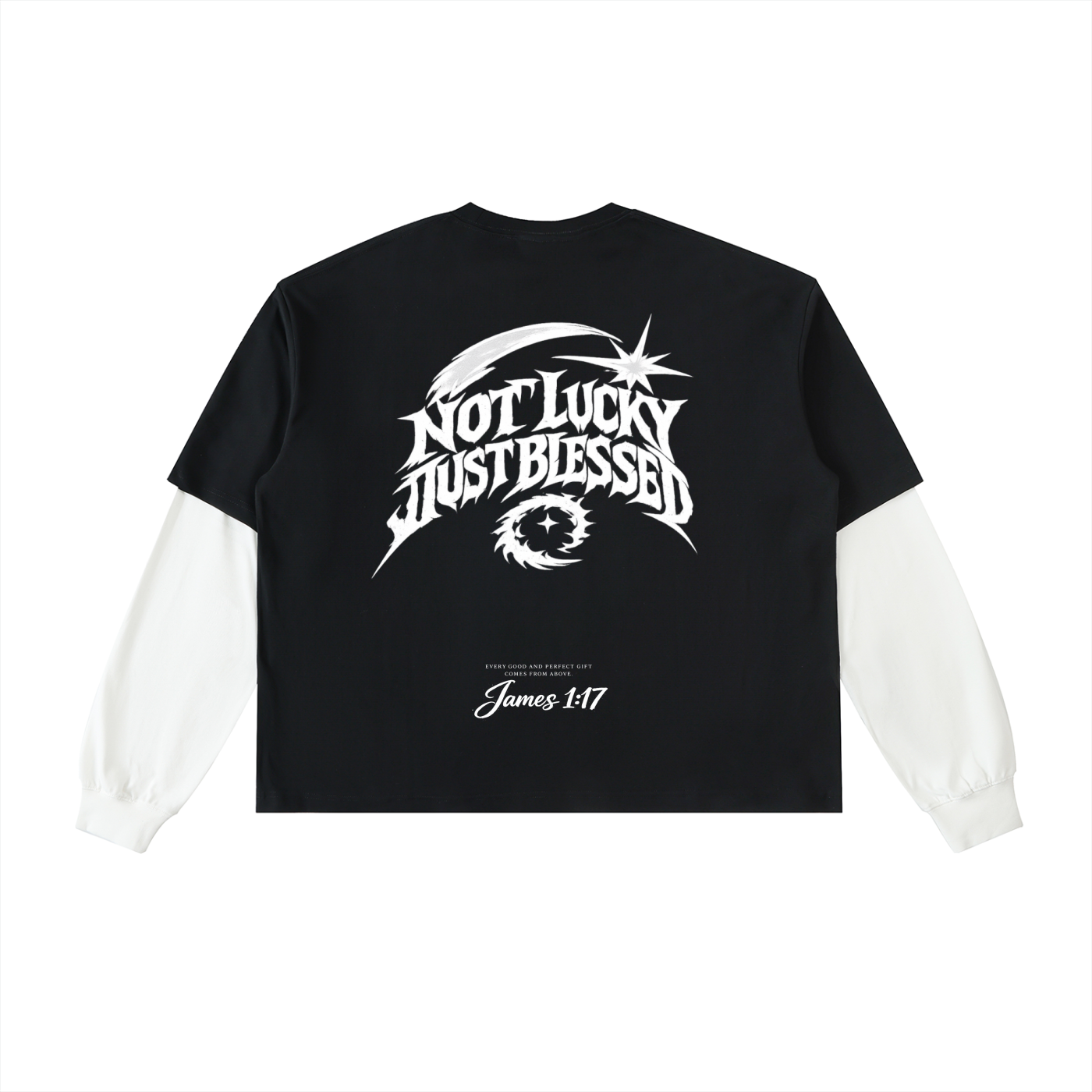Layered Contrast Sleeve Cotton T-Shirt